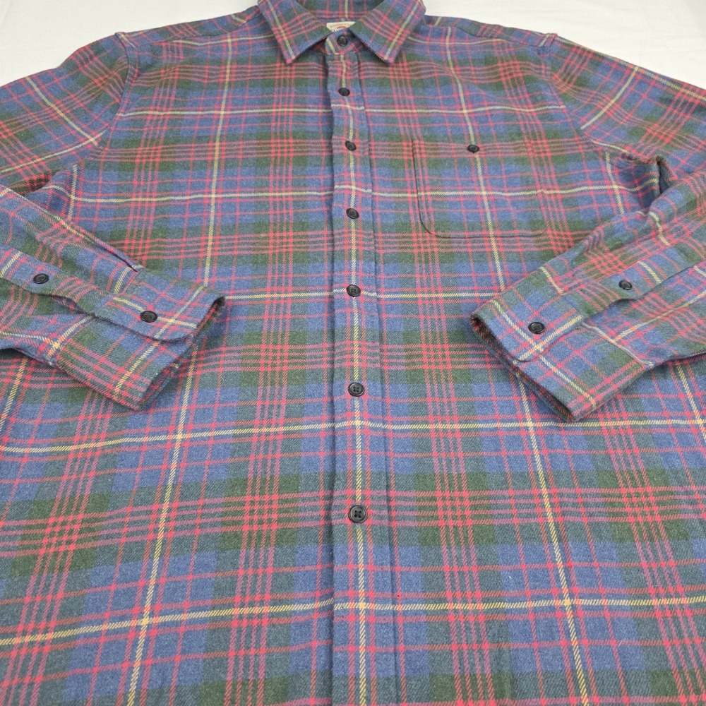 Faherty Legend Sweater Shirt Mens Large Multi Plaid Flannel Organic Cotton - Picture 5 of 10